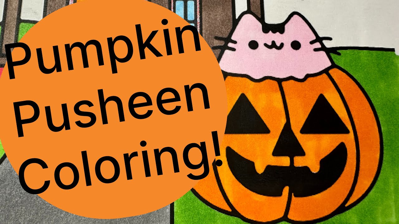 Pusheen coloring page halloween style