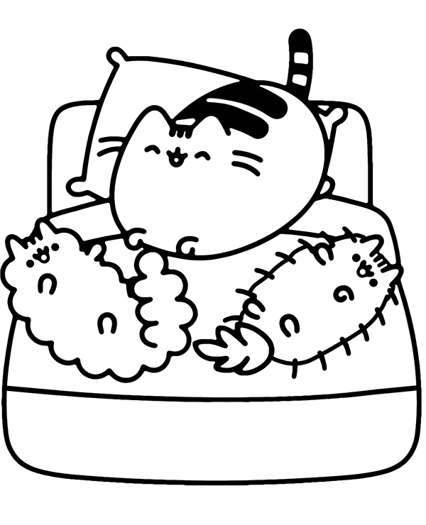 Coloring page pusheen pip and stormy