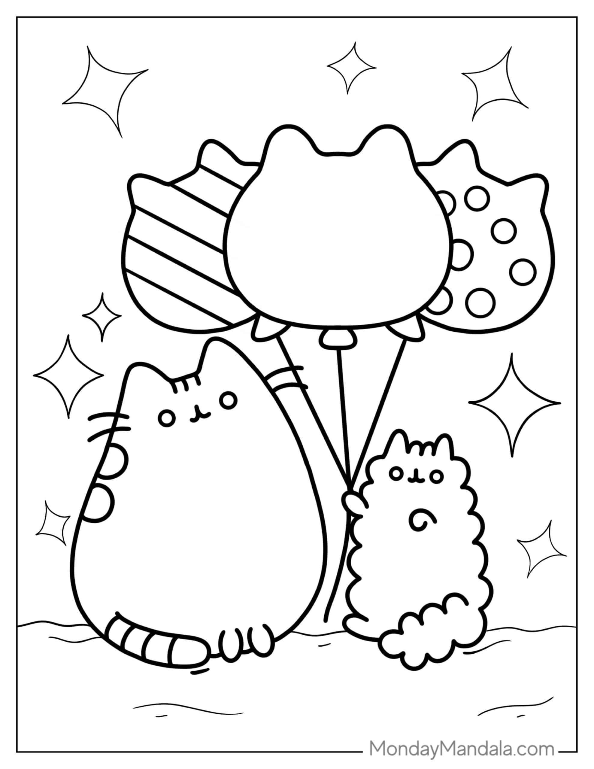 Pusheen coloring pages free pdf printables pusheen coloring pages coloring pages cute coloring pages