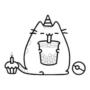 Pusheen coloring pages printable for free download