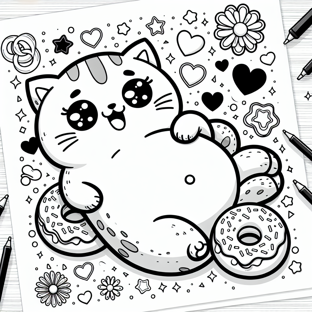 Pusheen coloring pages â custom paint by numbers