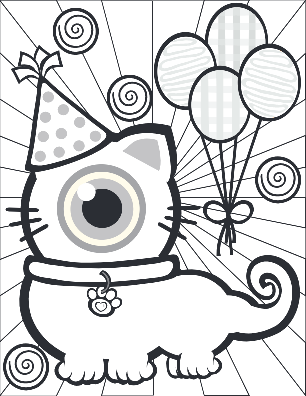 Cat monster coloring pages