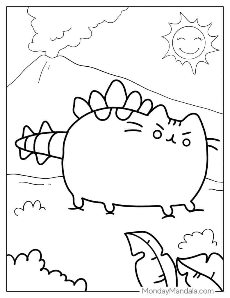Pusheen coloring pages free pdf printables