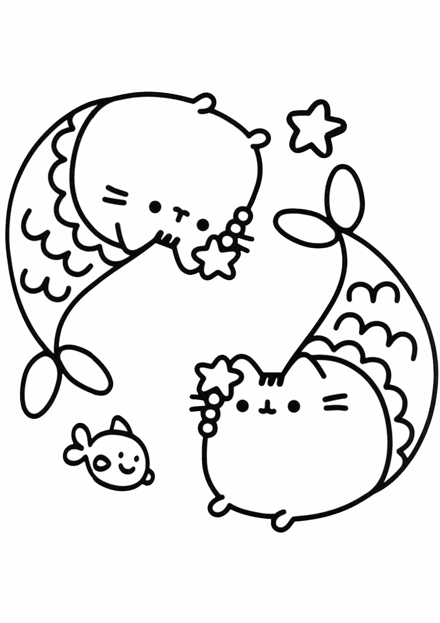 Free easy to print pusheen coloring pages