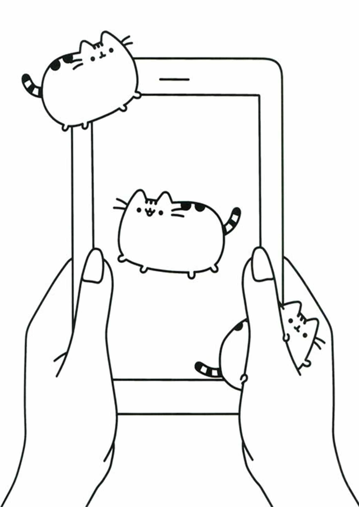 Free easy to print pusheen coloring pages