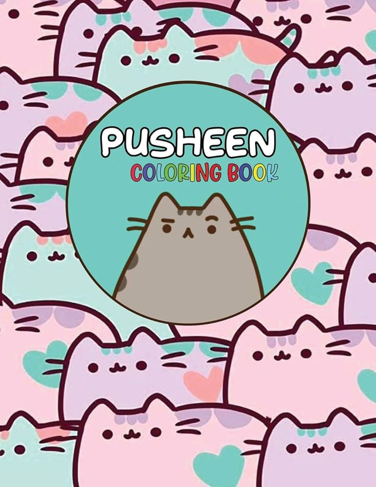 Pusheen coloring book for girls boys toddlers kids ages