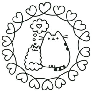 Pusheen coloring pages printable for free download