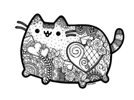 Pusheen valentine fan art by lxoetting pokemon coloring pages pusheen coloring pages cat coloring page