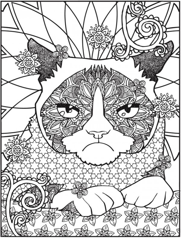 Freebie grumpy cat coloring page â