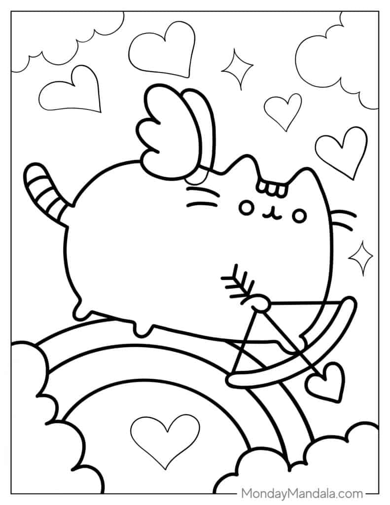 Pusheen coloring pages free pdf printables