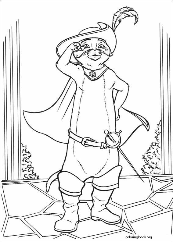 Puss in boots coloring page