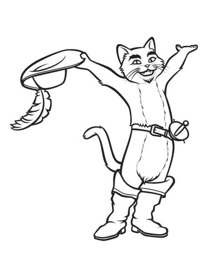 Puss in boots coloring pages