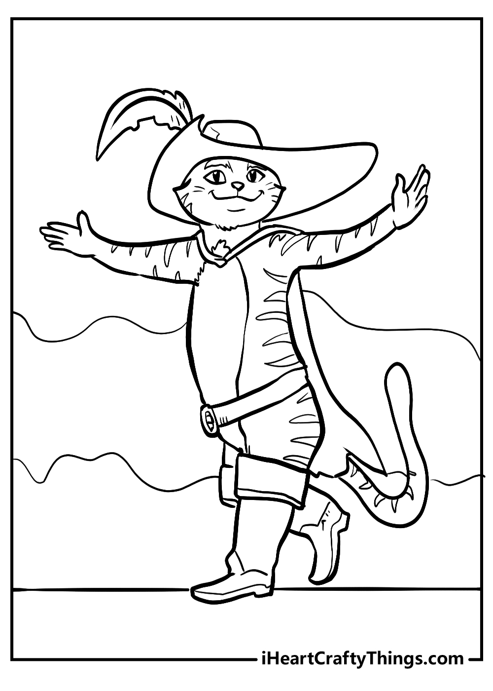 Printable puss in boots coloring pages updated