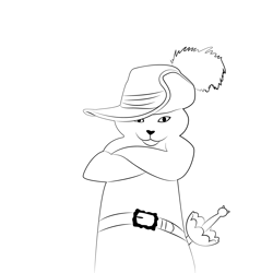 Puss in boots desktop coloring page for kids