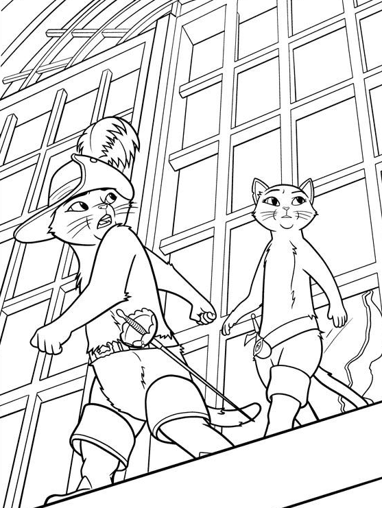 Puss in boots coloring pages printable for free download