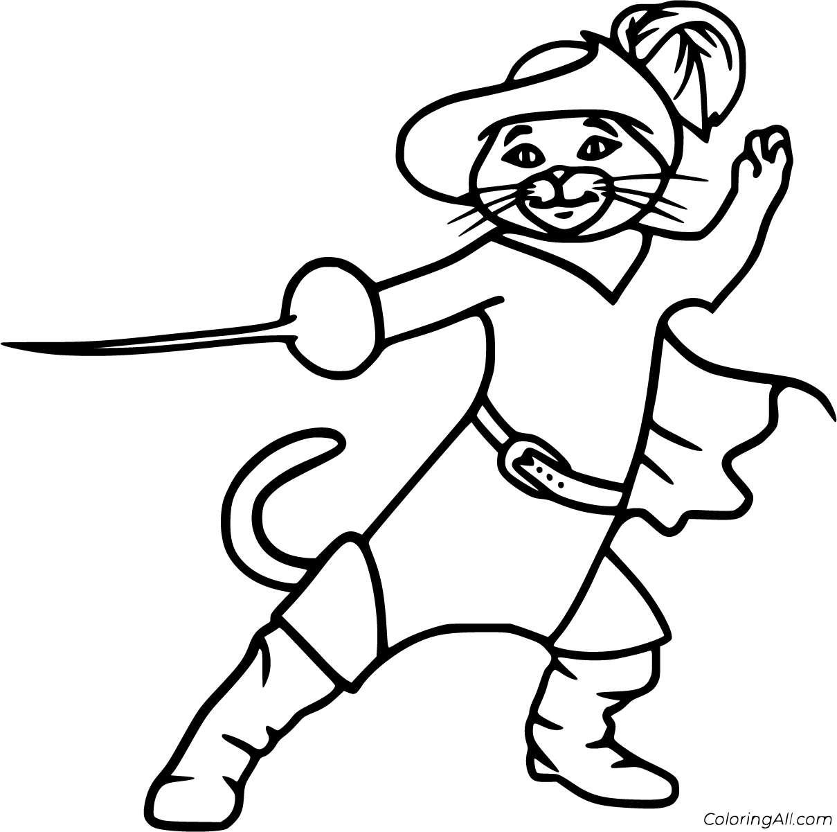 Puss in boots coloring pages