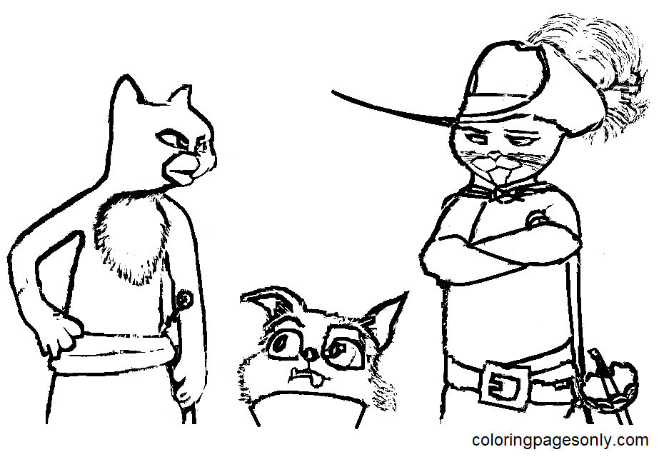 Puss in boots coloring pages printable for free download