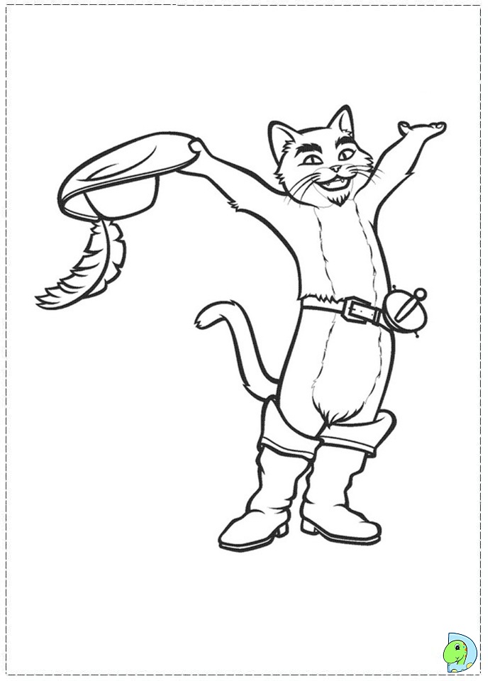 Puss in boots coloring page