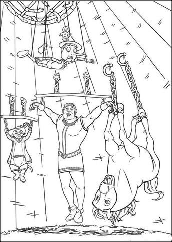 Pinocchio puss in boots horse and shrek are imprisoned coloring page free printable coloring pages