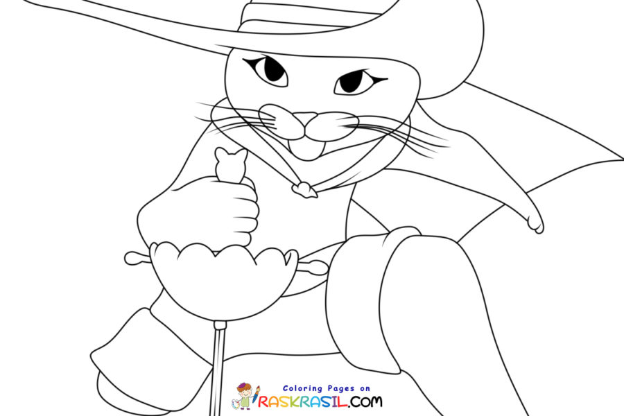 Puss in boots coloring pages