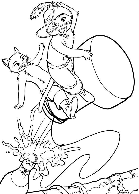 Puss in boots coloring pages printable for free download