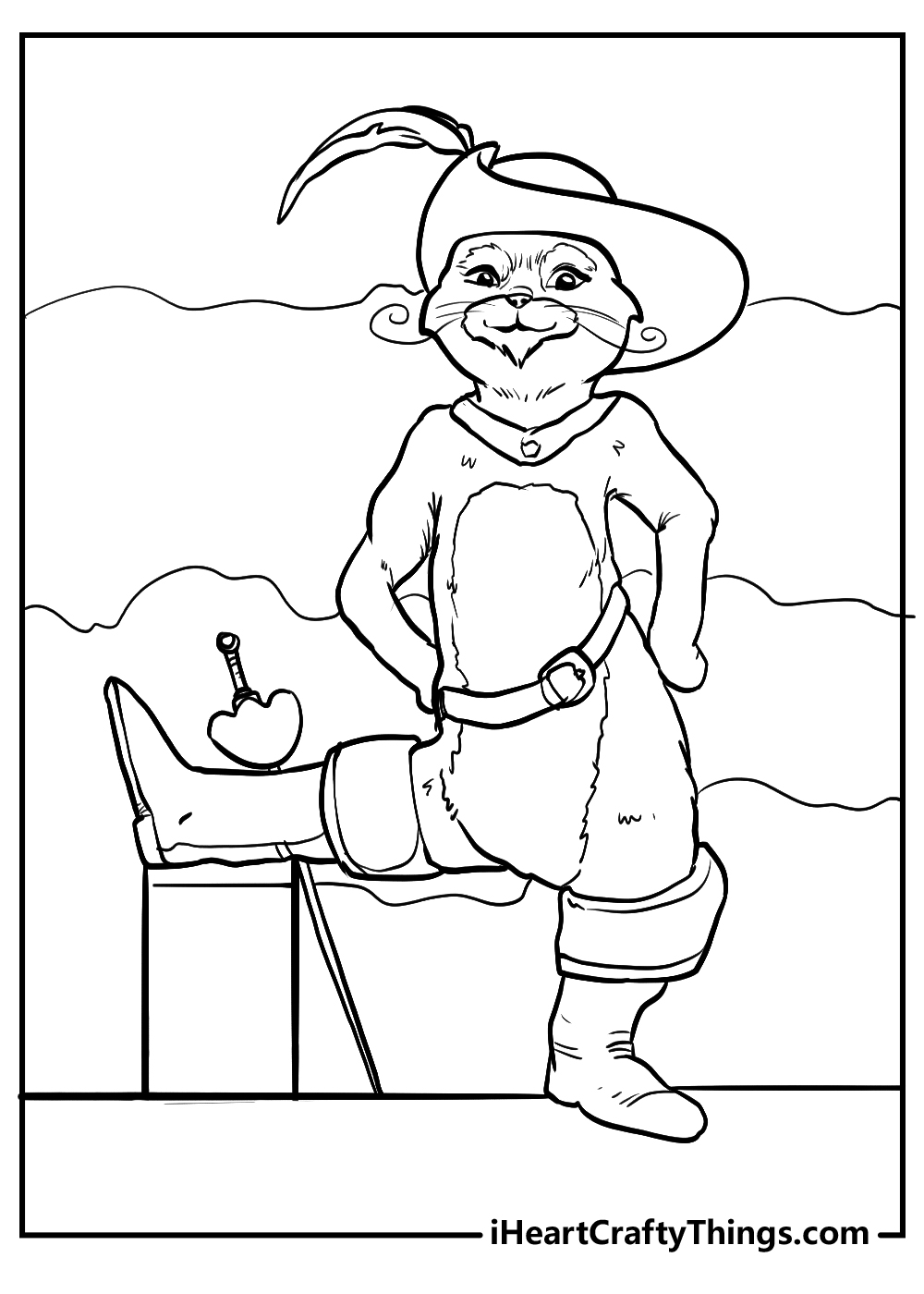 Printable puss in boots coloring pages updated