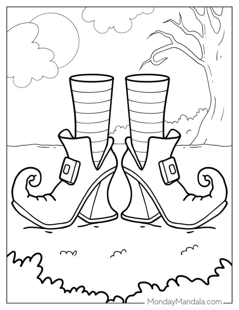 Witch coloring pages free pdf printables