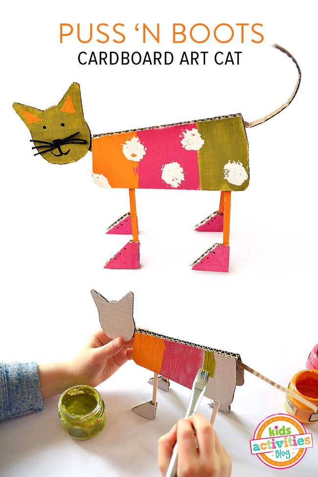 Puss n boots cardboard art cat