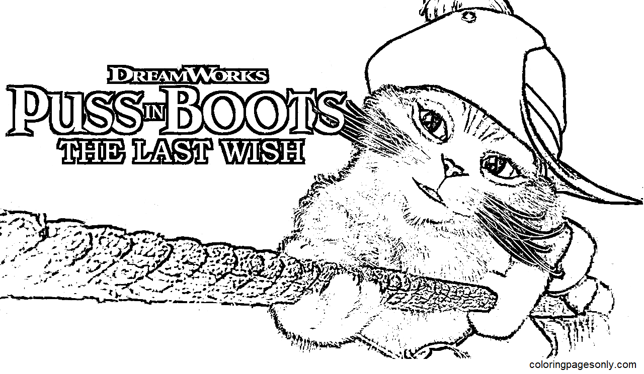 Puss in boots the last wish printable coloring page