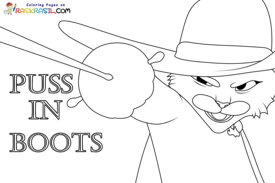 Puss in boots coloring pages