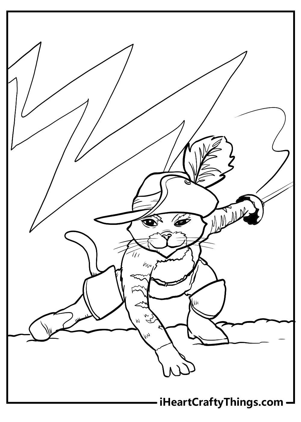 Printable puss in boots coloring pages updated