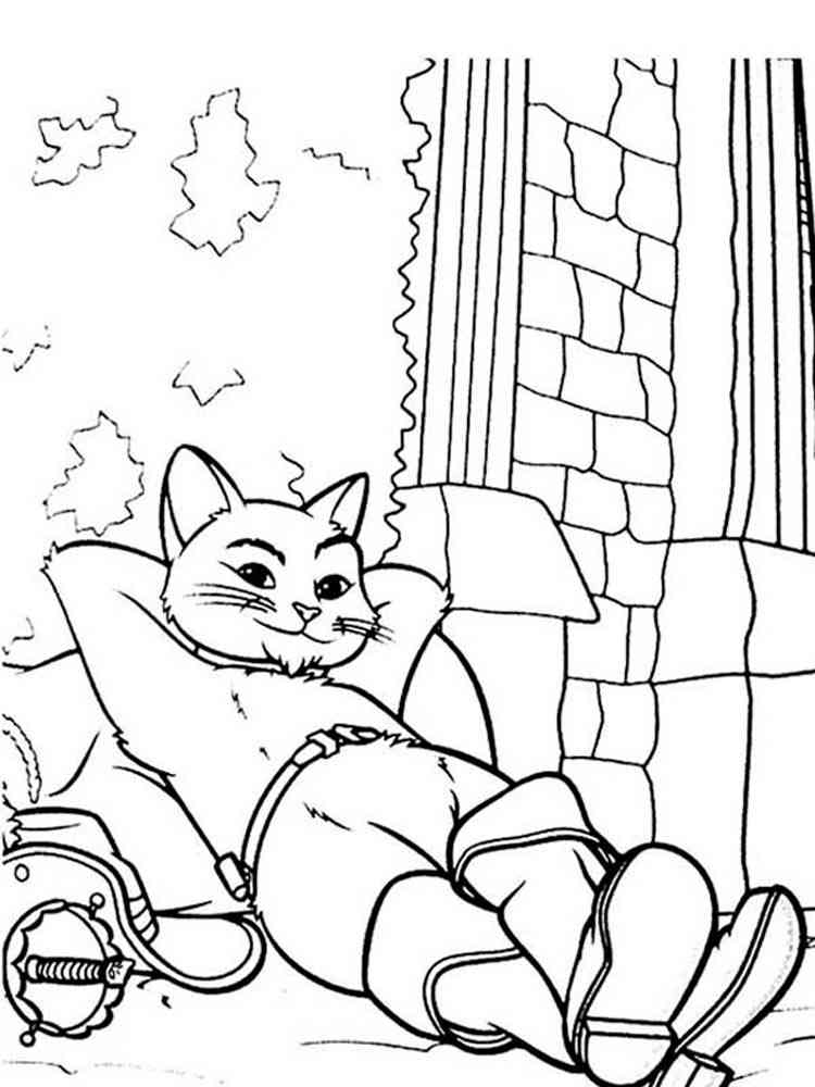 Puss in boots coloring pages