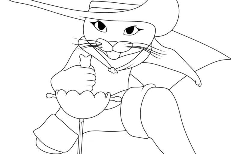 Puss in boots coloring pages