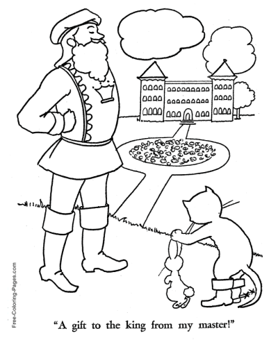 Puss in boots story coloring pages