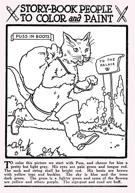 Puss in boots coloring page âjohn martins big book no ââ