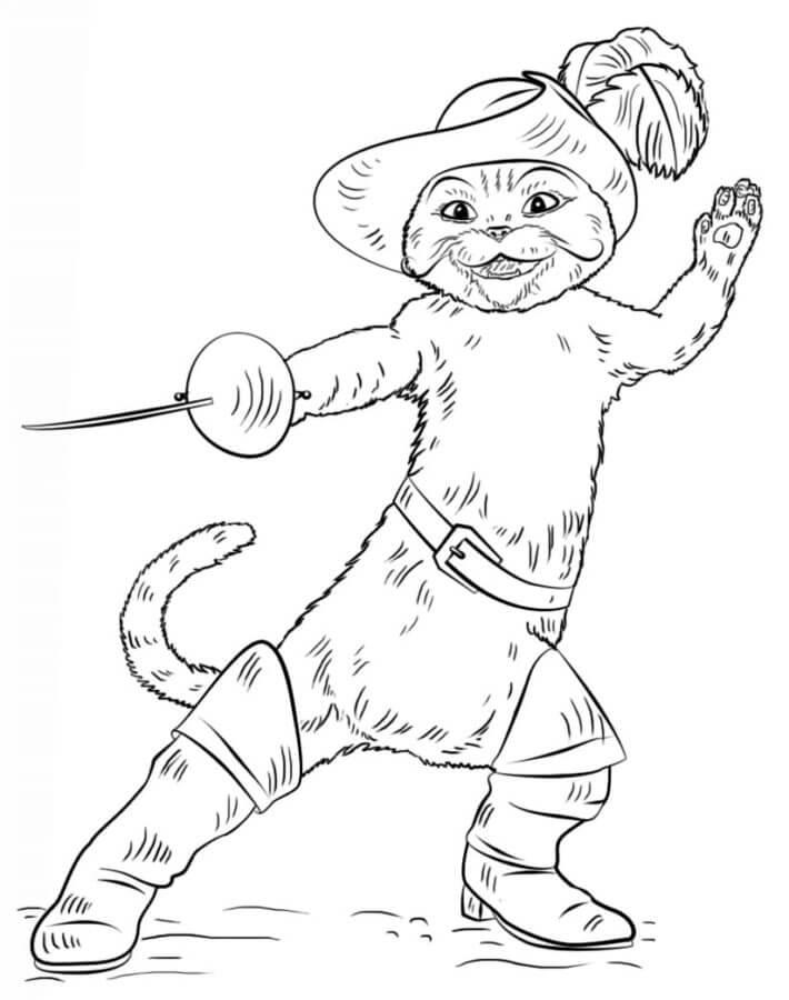 Puss in boots coloring pages