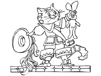 Puss in boots fairy tale coloring pages