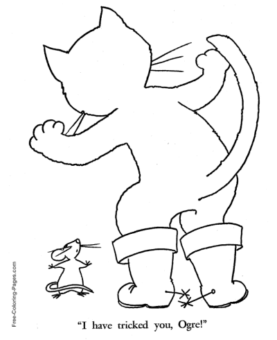 Puss in boots story coloring pages