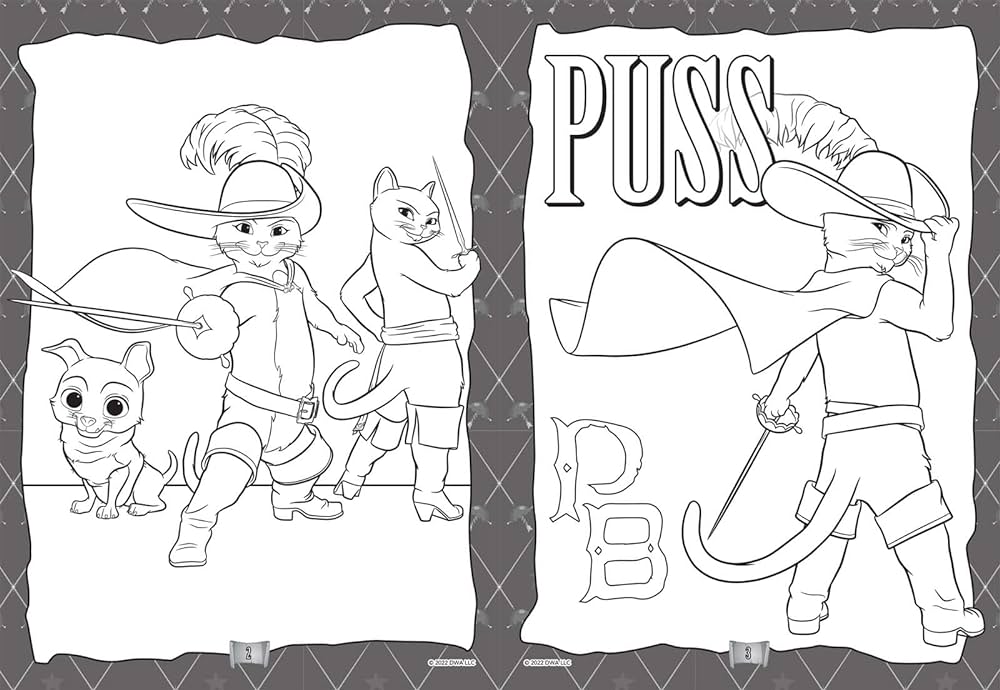 Puss in boots the last wish colouring adventures dreamworks make believe ideas books