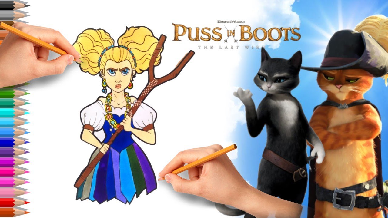 How to draw goldi from puss in boots the last wish