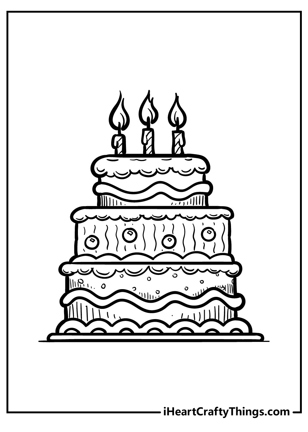 Cake coloring pages free printables