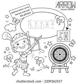 Puzzle game children coloring page outline stock vector royalty free