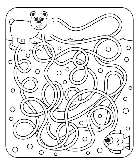 Premium vector maze puzzle for kids mixed way coloring page for kids