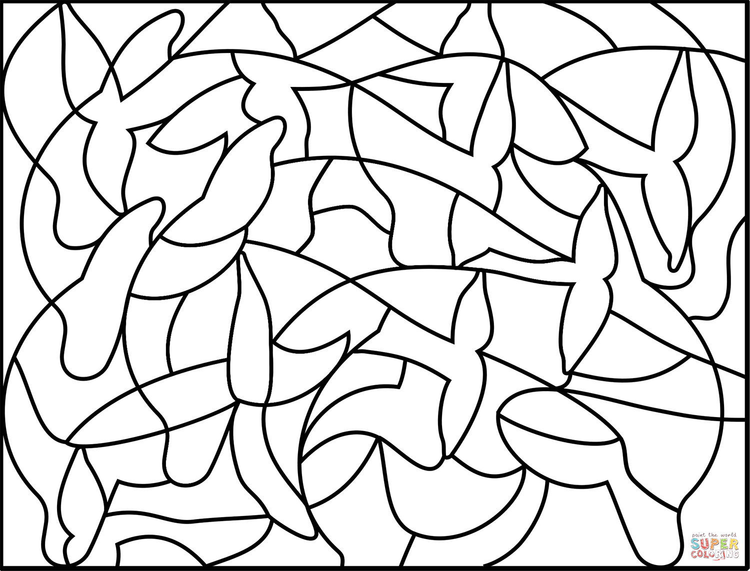 Dolphin puzzle coloring page free printable coloring pages