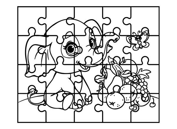 Jigsaw puzzle coloring pages