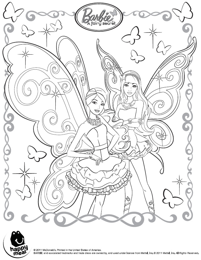 Barbie a fairy secret coloring page â printables for kids â free word search puzzles coloring pages and other activities