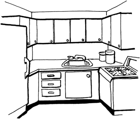 Kitchen coloring page free printable coloring pages