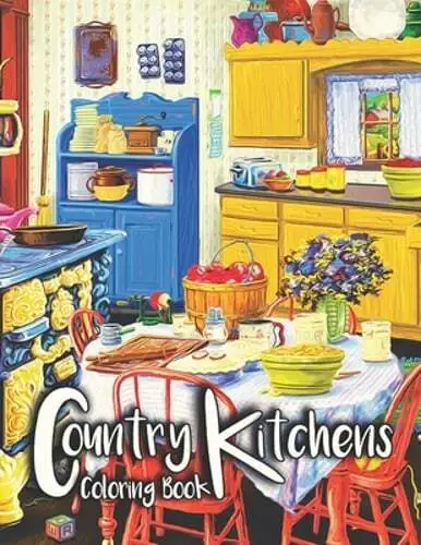 Country kitchens coloring book adult coloring book with beautiful relaxing new