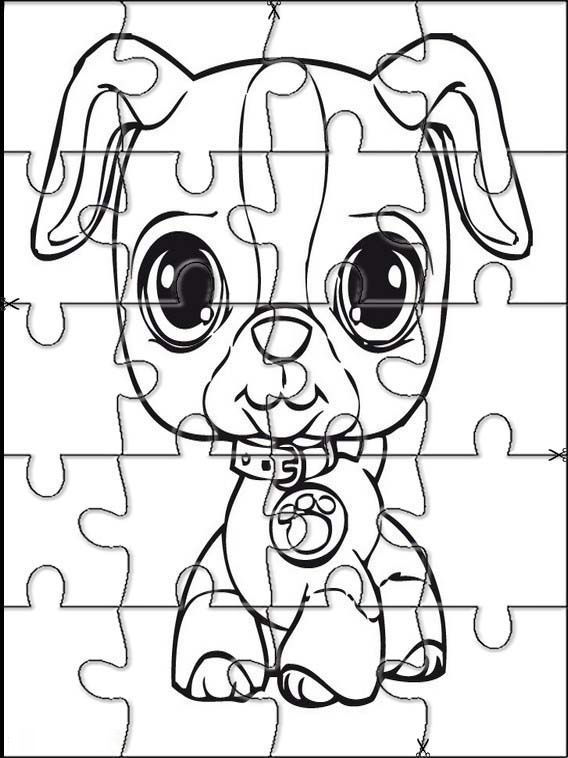 Puppy puzzle cute coloring pages color puzzle puppy puzzle