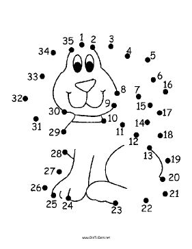 Happy puppy dot to dot puzzle